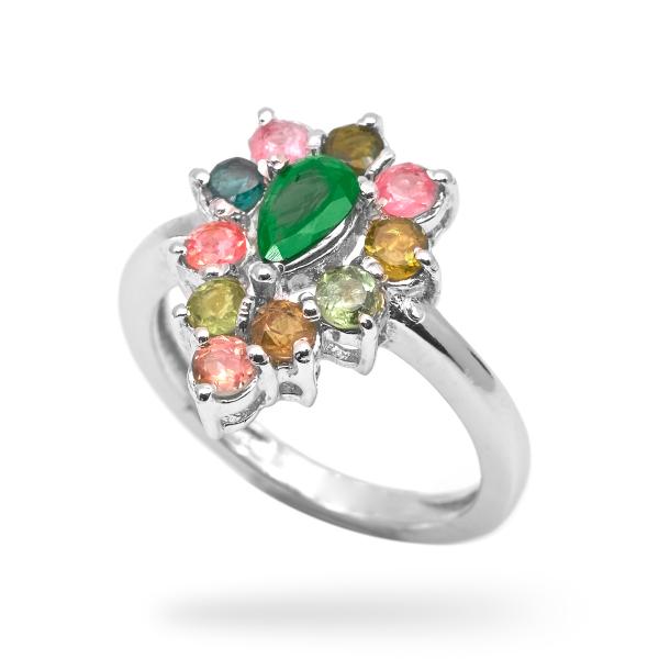 Silver ring tourmaline Bella